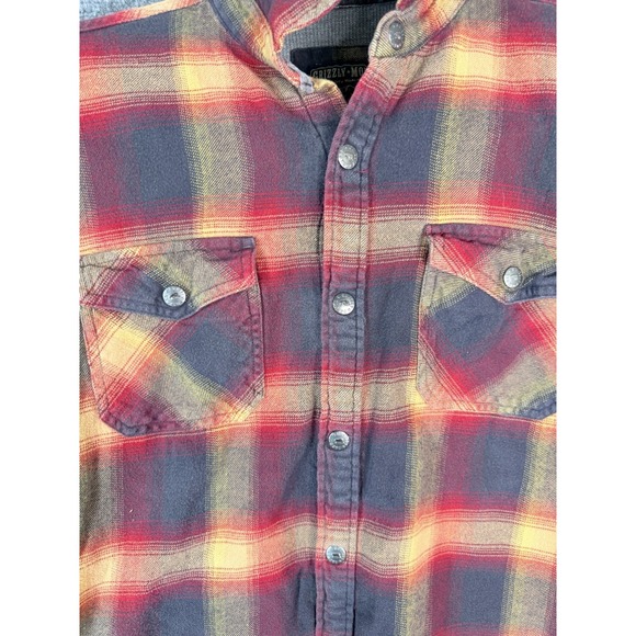 Lot 3 Grizzly Mtn Fleece Lined Plaid Flannel Snap Shirts - 2XL Red/Black + 2XL - Picture 10 of 16